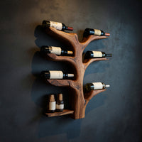 Solid Wood Wine Rack Tree Style Wall Kitchen, view 2