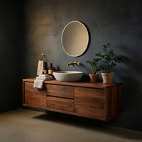 Solid Wood Bathroom Vanity Wall Mounted Spa, view 2