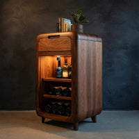 Solid Wood Bar Cabinet Wine With Shelves Drawer Area, view 2