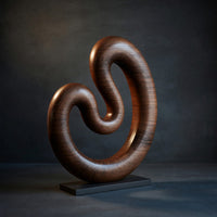 Solid Wood Sculpture Wall Art Farmhouse Large Twisted Spiral Floor Contemporary, view 2