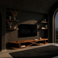 Low TV Console for a Wide Wall in an Open Living Room, view 2