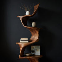 Ribbon Spine Bookshelf for a Quiet Reading Corner, view 2
