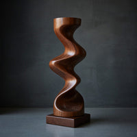Solid Wood Sculpture Wall Art Rustic Solid Abstract Patio, view 2