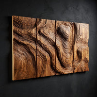 Layered Contour Wall Art in Four Carved Panels, view 2 — view 2