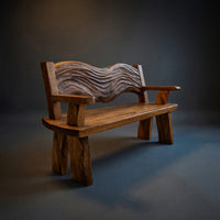 Solid Wood Outdoor Garden Bench Solid Entryway Minimalist Home, view 2