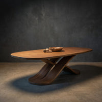 Oval Entertaining Table For Tropical Dining Room, view 2