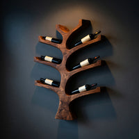 Solid Wood Wine Rack Rustic Wall Mounted Tree Branch Holder Kitchen, view 2
