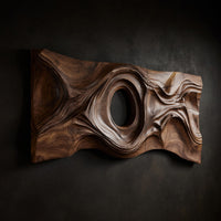 Tidal Eye Walnut Wall Sculpture Diptych Panel, view 2 — view 2