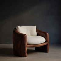 Solid Wood Chair Lounge Sculptural Form Living Room, view 2