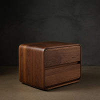 Solid Wood Nightstand With Rounded Edges Bedroom, II, view 2