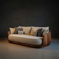 Solid Wood Sofa With Flowing Rounded Edges Home, view 2