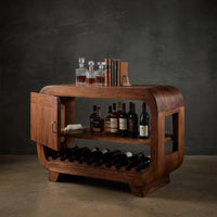Solid Wood Bar Cabinet Wine With Rounded Edges Dining Island, view 2
