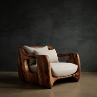 Solid Wood Chair Farmhouse Accent Living Room, view 2