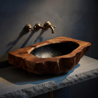 Solid Wood Sink Vanity Mid Century Wall Mounted Bathroom Unique Bathroom, view 2
