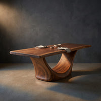 Mid Century Slab Dining Table For Dining Room Interior, view 2