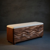 Solid Wood Entryway Storage Bench Natural End Bed, II, view 2