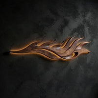 The Feather That Never Falls, a Walnut Wall Relief, view 2 — view 2
