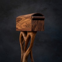 Solid Wood Mailbox Post Sculpture Patio Unique Garden Decoration, view 2