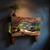 Solid Wood Aquarium Stand Wall Mounted Frame Living Room Office, view 2