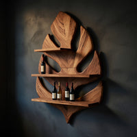Solid Wood Wine Rack Boho Wall Living Space Arrangement, view 2