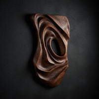Nested Ovals in a Carved Walnut Wall Sculpture, view 2 — view 2