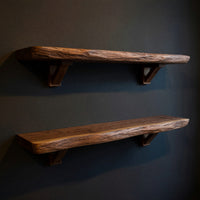 Solid Wood Natural Wood Floating Shelves Handcrafted Shelf Entryway Christmas, view 2