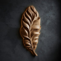 Plumeleaf Feather Wall Sculpture in Carved Wood, view 2 — view 2