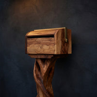 Solid Wood Mailbox Post Farmhouse Solid Sculpture Outdoor Patio, view 2