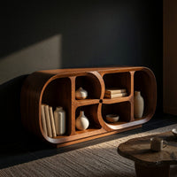 Cloverloop Media Console with Four Curved Bays, view 2