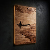 Winding River Two-Tone Hardwood Wall Art Triptych, view 2 — view 2