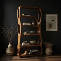 Five-Tier Bookshelf with Looped Oval Cutouts, view 2