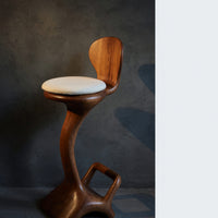 Solid Wood Bar Stool Sculptural Organic Kitchen Interiors, view 2
