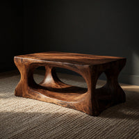 Thick Hardwood Blocks, Hollowed Into a Coffee Table, view 2