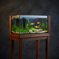 Solid Wood Aquarium Stand Cozy Living Room Rustic Floating Shelf, view 2