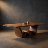 Artistic Wave Leg Wood Dining Table For Designer Dining Room, view 2