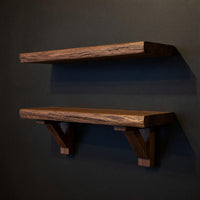 Solid Wood Natural Wood Floating Shelves Mid Century Shelf Stylish Holiday, view 2