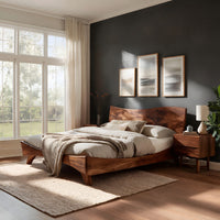 Solid Wood Bed Frame Set Headboard Bedroom, view 2