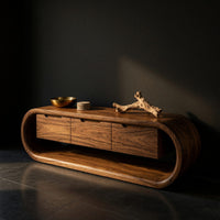 Closed Loop TV Console with Three Deep Drawers, view 2