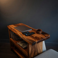 Solid Wood Sofa Arm Table Farmhouse Live Edge Armrest, view 2