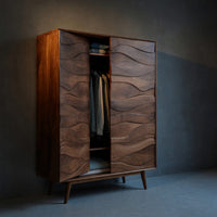 Solid Wood Wardrobe Artistic Sculptural Bedroom, view 2