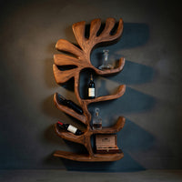 Solid Wood Wine Rack Farmhouse Wall Apartment Bar Display Feature, view 2