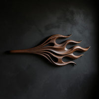 Walnut Drawn Out Into Flame, a Sculptural Wall Art Piece, view 2 — view 2