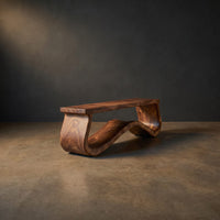 Modern Seating Bench Organic Curved Design For Entryway, view 2