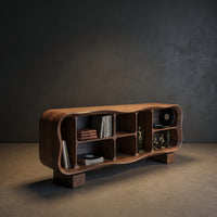 Mid-Century Rounded Tv Stand For Great Room Interior, view 2