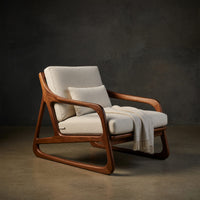 Solid Wood Chair Artistic With Curved Structure Home Balcony, view 2