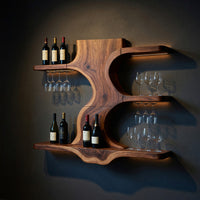 Solid Wood Wine Rack Open Shelf Entertaining Area, view 2