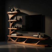Carved Branch-Form TV Console with Stacked Shelves, view 2