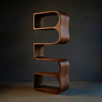 Solid Wood Standing Shelf Minimalist Sunlit Living Room, view 2