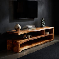 Two Slabs, One Log, One Live Edge Media Console, view 2