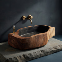Solid Wood Sink Vanity Handcrafted Wall Mounted Bathroom, view 2